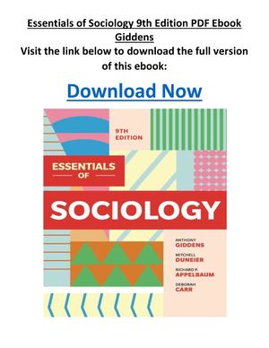 Essentials Of Sociology 9th Edition PDF Ebook Giddens