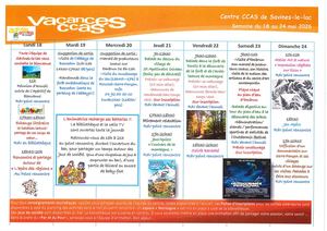 Programme D'animation Du 18 Au 24 Mais 2026