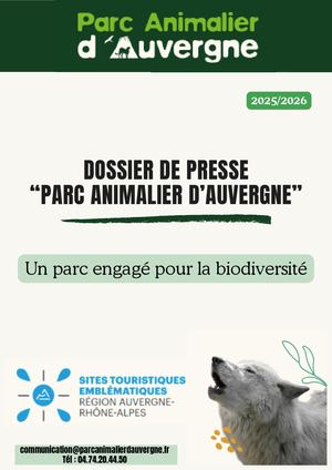 Dossier De Presse Parc Animalier D'auvergne