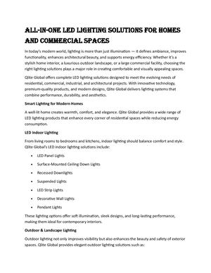 All In One Led Lighting Solutions For Homes And Commercial Spaces