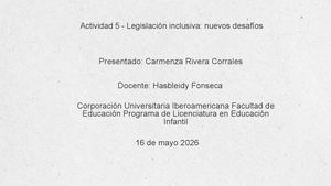 Actividad 5 - Legislación inclusiva: nuevos desafíos