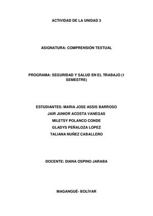 Comprensión E Interpretación De Textos Argumentativos Actividad 3