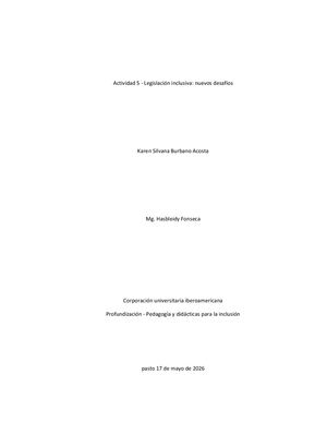 Actividad 5 Legislación Inclusiva Nuevos Desafíos
