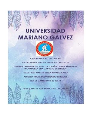 “Resumen Ejecutivo De Los Títulos De Crédito Que