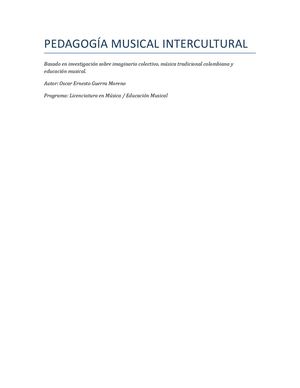 Libro Pedagogia Musical Intercultural