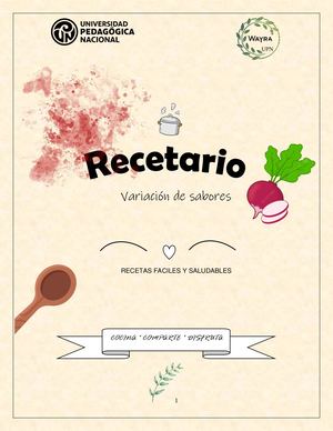 Cartilla Para Recetario Wayra
