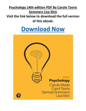 Psychology 14th Edition PDF By Carole Tavris Sommers Lisa Shin