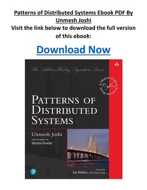 Patterns Of Distributed Systems Ebook PDF By Unmesh Joshi