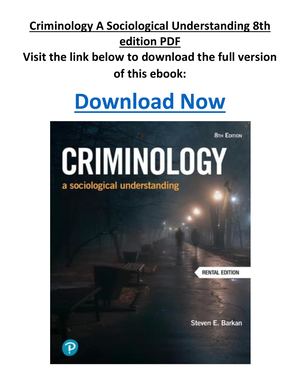 Criminology A Sociological Understanding 8th Edition PDF