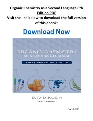 Organic Chemistry As A Second Language 6th Edition PDF