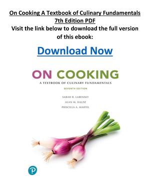 On Cooking A Textbook Of Culinary Fundamentals 7th Edition PDF