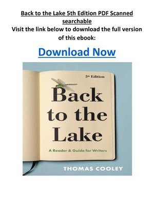 Back To The Lake 5th Edition PDF Scanned Searchable
