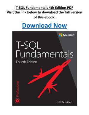 T SQL Fundamentals 4th Edition PDF