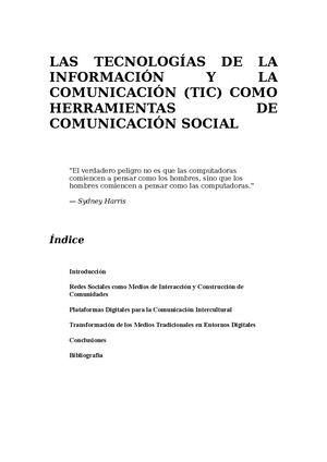 Las Tecnologías De La Información Y La Comunicació
