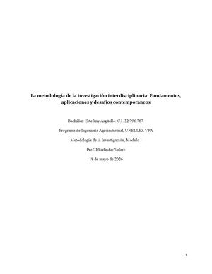 La Metodología de la Investigación Interdisciplinaria: Fundamentos, Aplicaciones y Desafíos Contemporáneos