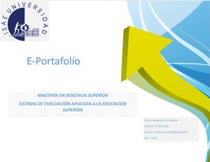 e-Portafolio Sistema de Evaluación Aplicada A La Educación Superior