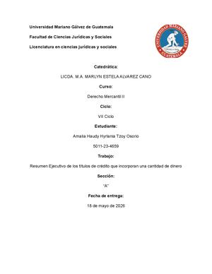 Documentos Ejecutivos, Derecho Mercantil Ii