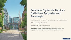 Recetario Digital De Tecnicas Didacticas Apoyadas Con Tecnologia