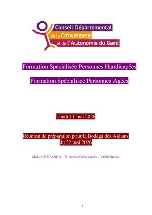 CR Réunion Préparation Bodéga Des Aidants du 11 05 2026