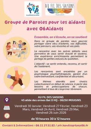 Groupes De Parole Au Fil Des Saisons 06 Aidants 2026