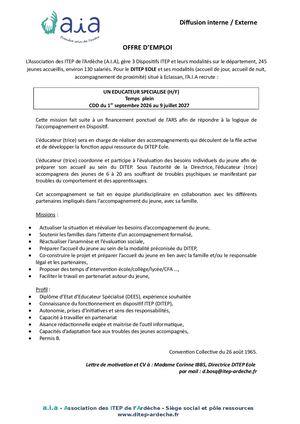 Annonce Es Cdd Eole 2026 2027 File Active
