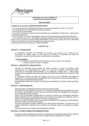 Ar26st118 Av Portant Permis De Stationnement Rue Schubert Du 21 05 Au 22 05 2026