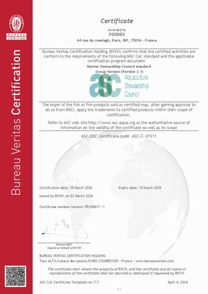 ASC Certificate Foodex Group