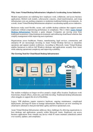 Azure Virtual Desktop Infrastructure
