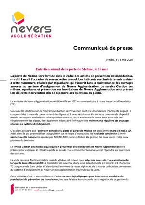 NA CP Entretien de la porte de garde de Médine (prévention inondations)