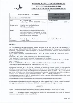 Arrêté 26 209 58 Rue De Quesnoy