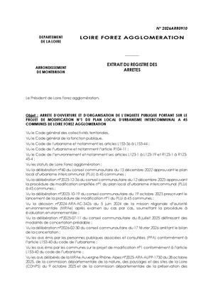 Arrêté D'enquête Publique