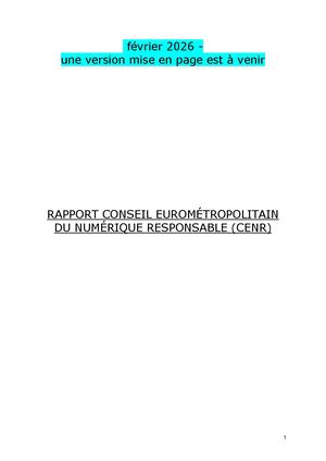 Rapport 2025 - Comité Eurométropolitain du Numérique Responsable