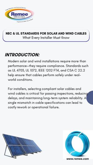 Remee Nec & Ul Standards For Solar And Wind Cables What Every Installer Must Know