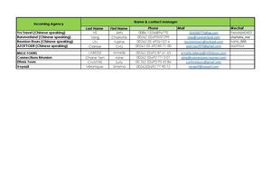 Listing Réceptifs Contacts Chine