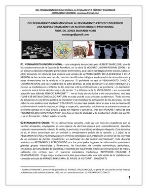349 DEL PENSAMIENTO UNIDIMENSIONAL AL PENSAMIENTO CRITICO Y POLIEDRICO.