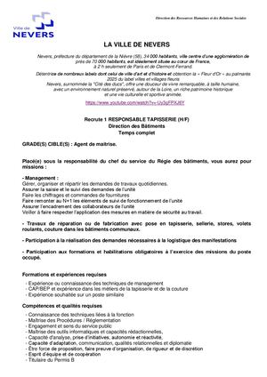 Responsable Tapisserie