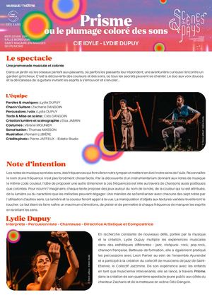 Pogramme de salle Prisme