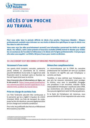 Décès d'un proche au travail - L'Assurance Maladie