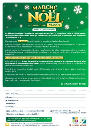 Inscription - Chalets du Marché de Noël