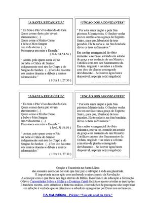Santa Eucaristia e a "Unção dos Agonizantes"