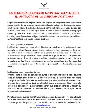 La Teología Del Poder