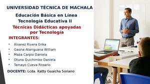 Técnicas Didácticas Apoyadas por Tecnología