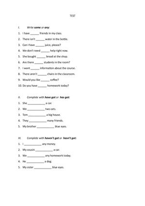 Handout 3rd grade