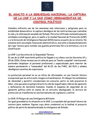 El Asalto A La Seguridad Nacional