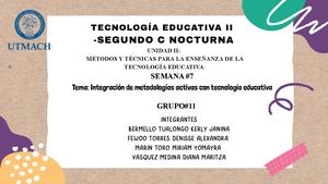 Tema Integración De Metodologías Activas Con Tecnología Educativa (2)