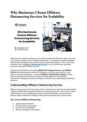 Why Businesses Choose Offshore Outsourcing Services For Scalability