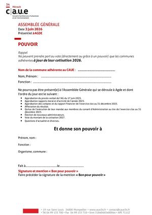 Pouvoir Ag 3 Juin 2026