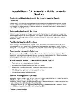 Imperial Beach Locksmith