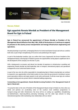 En Press Release Egis Appoints Renata Mordak As President Of The Management Board For Egis In Poland 19052026