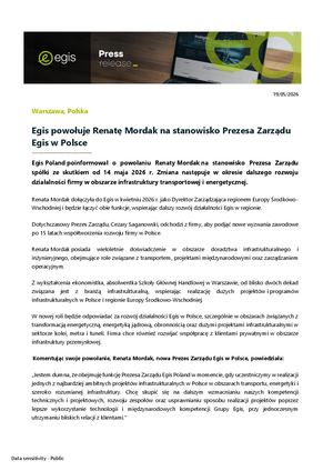 Pl Press Release Egis Powołuje Renatę Mordak Na Stanowisko Prezesa Zarządu Egis W Polsce 19052026